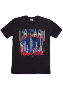 Chicago Black Skyline Lightening Short Sleeve Fashion T Shirt