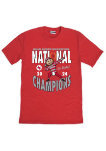 Ohio State Buckeyes Red 2024 Football National Champions Brutus Short Sleeve Fashion T Shirt