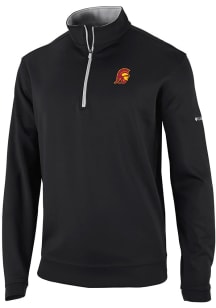 Columbia USC Trojans Mens Black Heat Seal Omni Wick Wickhams Hills Long Sleeve Qtr Zip Pullover