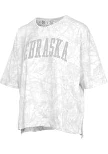 Pressbox Nebraska Cornhuskers Womens White Camo Short Sleeve T-Shirt