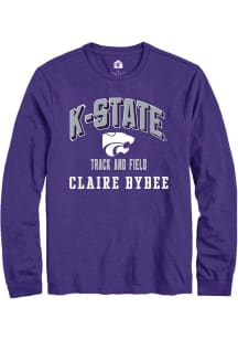 Claire Bybee K-State Wildcats Purple NIL Arch Logo Long Sleeve Player T Shirt
