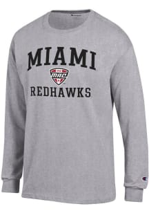 Champion Miami RedHawks Grey MAC Arch Jersey Long Sleeve T Shirt