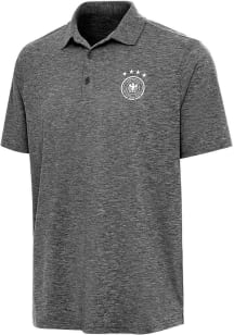 Antigua Germany National Team Mens Black Triple Shot Short Sleeve Polo