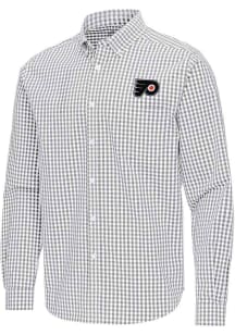 Antigua Philadelphia Flyers Mens Ash Ellis Long Sleeve Dress Shirt