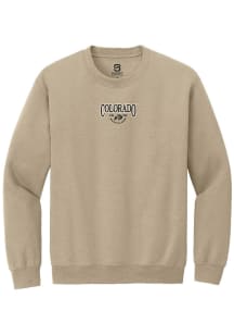 Summit Sportswear Colorado Buffaloes Mens Gold Embroidered Long Sleeve Crew Sweatshirt