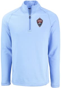 Cutter and Buck Colorado Rapids Mens Light Blue Pehastin Long Sleeve Qtr Zip Pullover