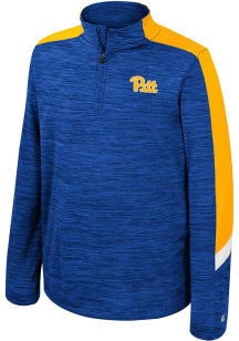 Colosseum Pitt Panthers Youth Blue Heeler Long Sleeve Quarter Zip Shirt
