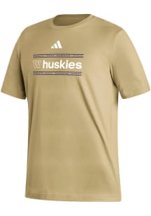 Adidas Washington Huskies White Heat Seal Fresh Short Sleeve T Shirt