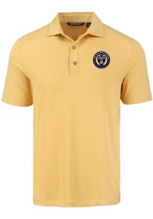 Cutter and Buck Philadelphia Union Mens Yellow Forge Recycled Short Sleeve Polo