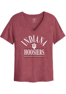 League Indiana Hoosiers Womens Crimson Intramural V Short Sleeve T-Shirt