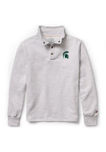 Michigan State Spartans Mens Ash Spartan Long Sleeve Qtr Zip Pullover
