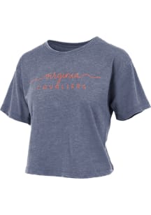 Pressbox Virginia Cavaliers Womens Navy Blue Valdosta Short Sleeve T-Shirt