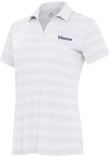 Antigua Minnesota Vikings Womens White Wordmark Tunnel Short Sleeve Polo Shirt