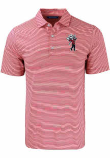 Cutter and Buck Texas Tech Red Raiders Mens Red Double Stripe Short Sleeve Polo