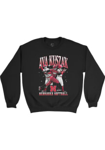 Ava Kuszak Nebraska Cornhuskers Mens Black Illustrated Player Crew