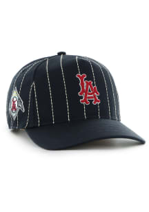 47 Los Angeles Angels Rawlings Pin Stripe Hitch Adjustable Hat - Navy Blue