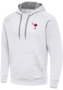 Antigua Clemson Tigers Mens White Palmetto Victory Long Sleeve Hoodie