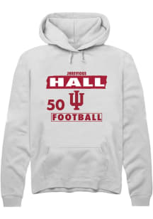Jhrevious Hall Indiana Hoosiers Mens White Football NIL Striped Player Hood