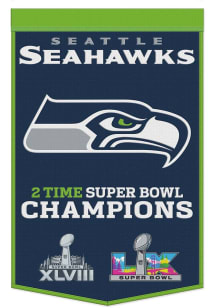 Seattle Seahawks 2025 Super Bowl LX Champions 24x38 Wool Banner - Navy Blue