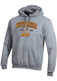 Champion Western Michigan Broncos Mens Grey EST Date Mom Powerblend Long Sleeve Hoodie