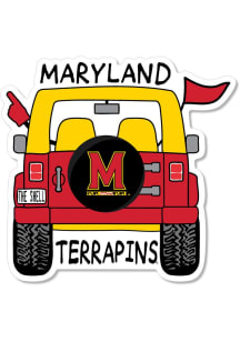 Maryland Terrapins 3.5" Jeep Rugged Stickers - Red