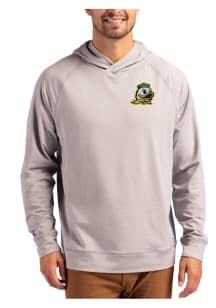 Cutter and Buck Oregon Ducks Mens Grey Adapt Knit Hood Long Sleeve Hoodie