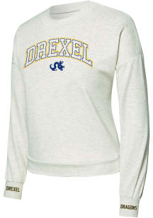 Concepts Sport Drexel Dragons Womens White Heather Crew Sweatshirt