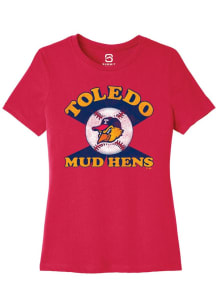 Summit Sportswear Toledo Mud Hens Womens Red Soft Arch Short Sleeve T-Shirt