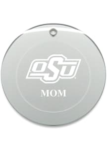 Oklahoma State Cowboys Mom Round Ornament - White