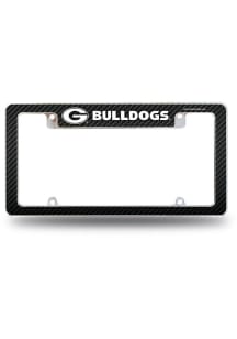 Georgia Bulldogs Carbon Fiber All Over Chrome License Plate Frame - Silver