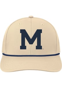 Michigan Wolverines Mens Khaki Back Nine Stretch Fit Vault Wordmark Flex Hat