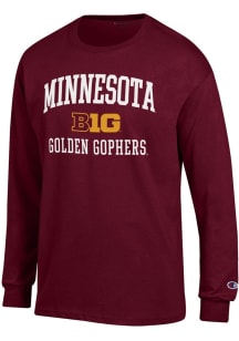 Champion Minnesota Golden Gophers Maroon Big Ten Jersey Long Sleeve T Shirt