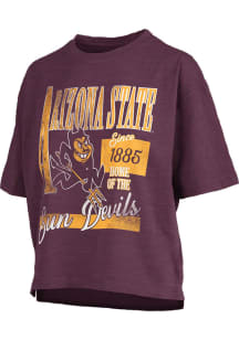 Pressbox Arizona State Sun Devils Womens Maroon Motley Short Sleeve T-Shirt