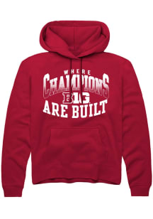 Rally Big Ten Mens Cardinal Champs Arch Design Long Sleeve Hoodie