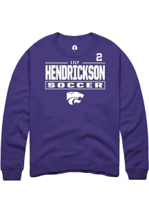Lily Hendrickson K-State Wildcats Mens Purple NIL Stacked Box Player Crew