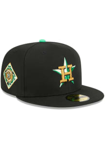 New Era Houston Astros Mens Black 2026 St Patrick's Day 59FIFTY Fitted Hat