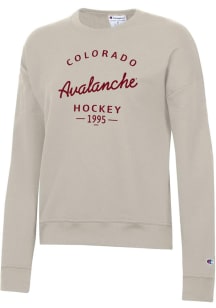 Champion Colorado Avalanche Womens Oatmeal Arch Script Powerblend Crew Sweatshirt