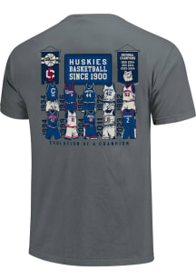 UConn Huskies Grey Vault Basketball History Short Sleeve T Shirt