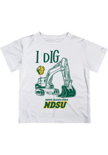 Vive La Fete North Dakota State Bison Youth White Excavator Short Sleeve T-Shirt