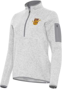 Antigua Detroit City FC Womens Grey Fortune Qtr Zip