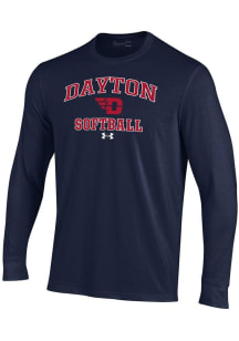 Under Armour Dayton Flyers Navy Blue Softball Performance Long Sleeve T Shirt