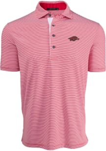 Greyson Arkansas Razorbacks Mens Crimson Saranac Short Sleeve Fashion Polo