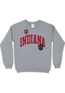B-Unlimited Indiana Hoosiers Womens Grey Heather Mixed Crew Crew Sweatshirt