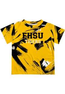 Vive La Fete Fort Hays State Tigers Toddler Gold Paint Brush Short Sleeve T-Shirt