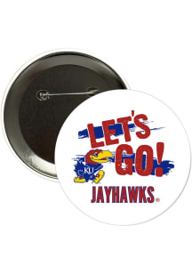 Kansas Jayhawks 3" Lets Go Button - Blue
