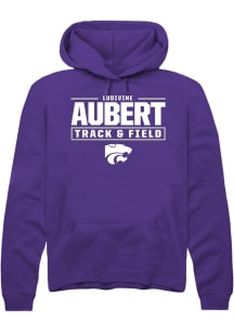 Ludivine Aubert K-State Wildcats Mens Purple NIL Stacked Box Player Hood