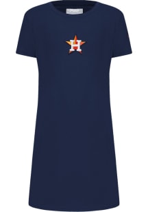 Pro Standard Houston Astros Girls Navy Blue Classic Essentials Short Sleeve Dress