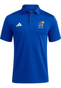 Adidas Kansas Jayhawks Mens Blue Ultimate365 Short Sleeve Polo