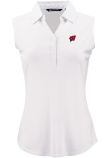 Cutter and Buck Wisconsin Badgers Womens White Forge Eco Polo Shirt