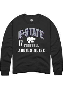 Adonis Moise K-State Wildcats Mens Black Football NIL Arch Logo Player Crew